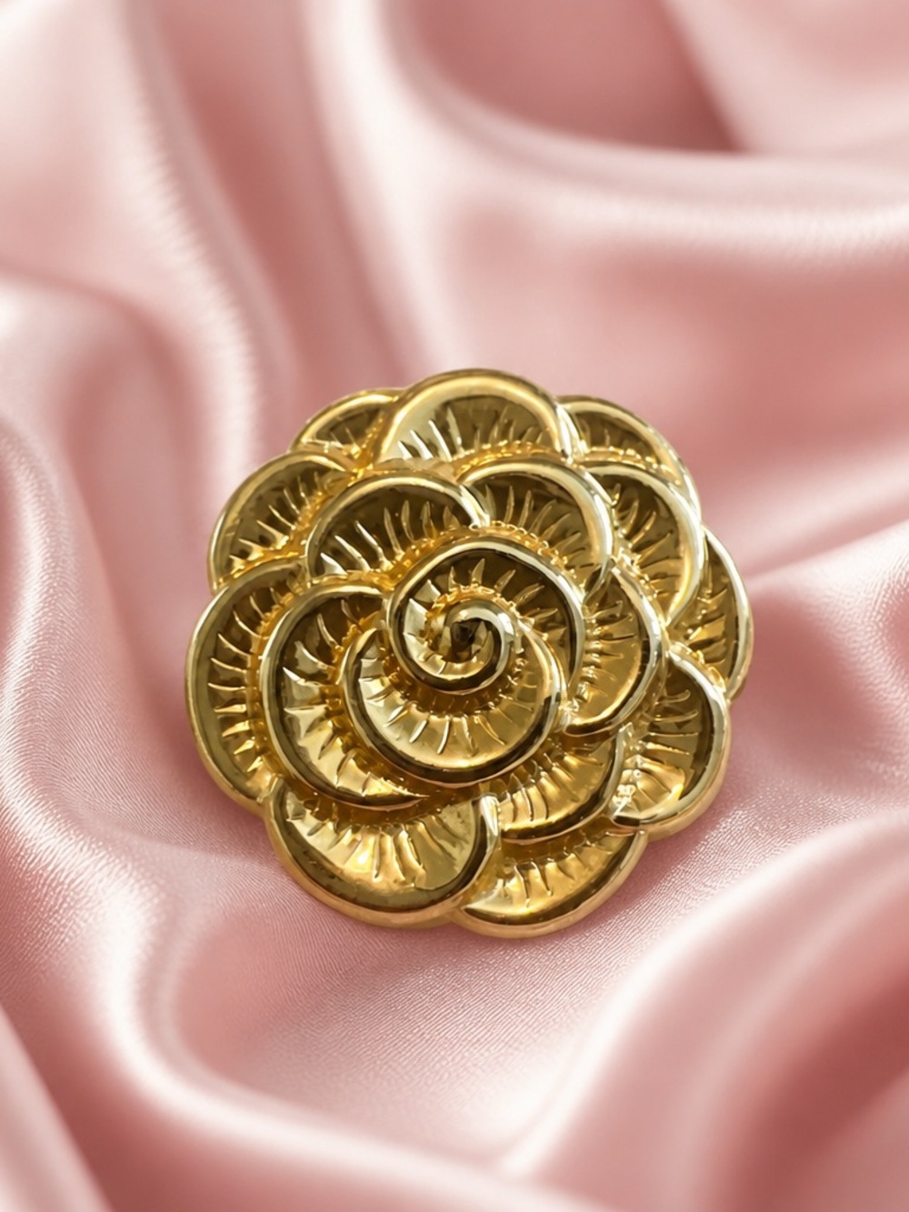 Kathie Lee Collection Gold Rose Spiral Brooch